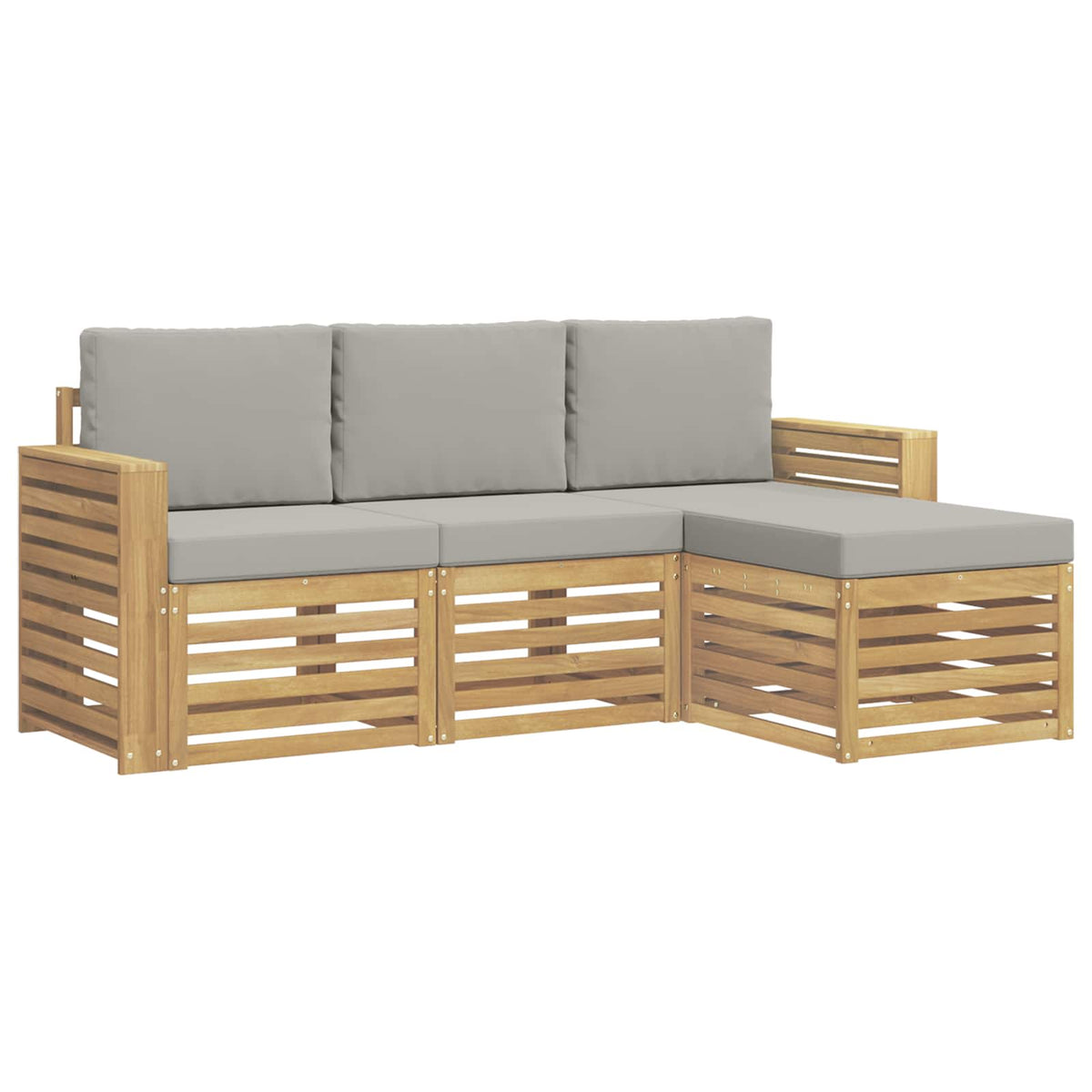 Set vanjskih sofa 4 pcs Bijela i svjetlosiva