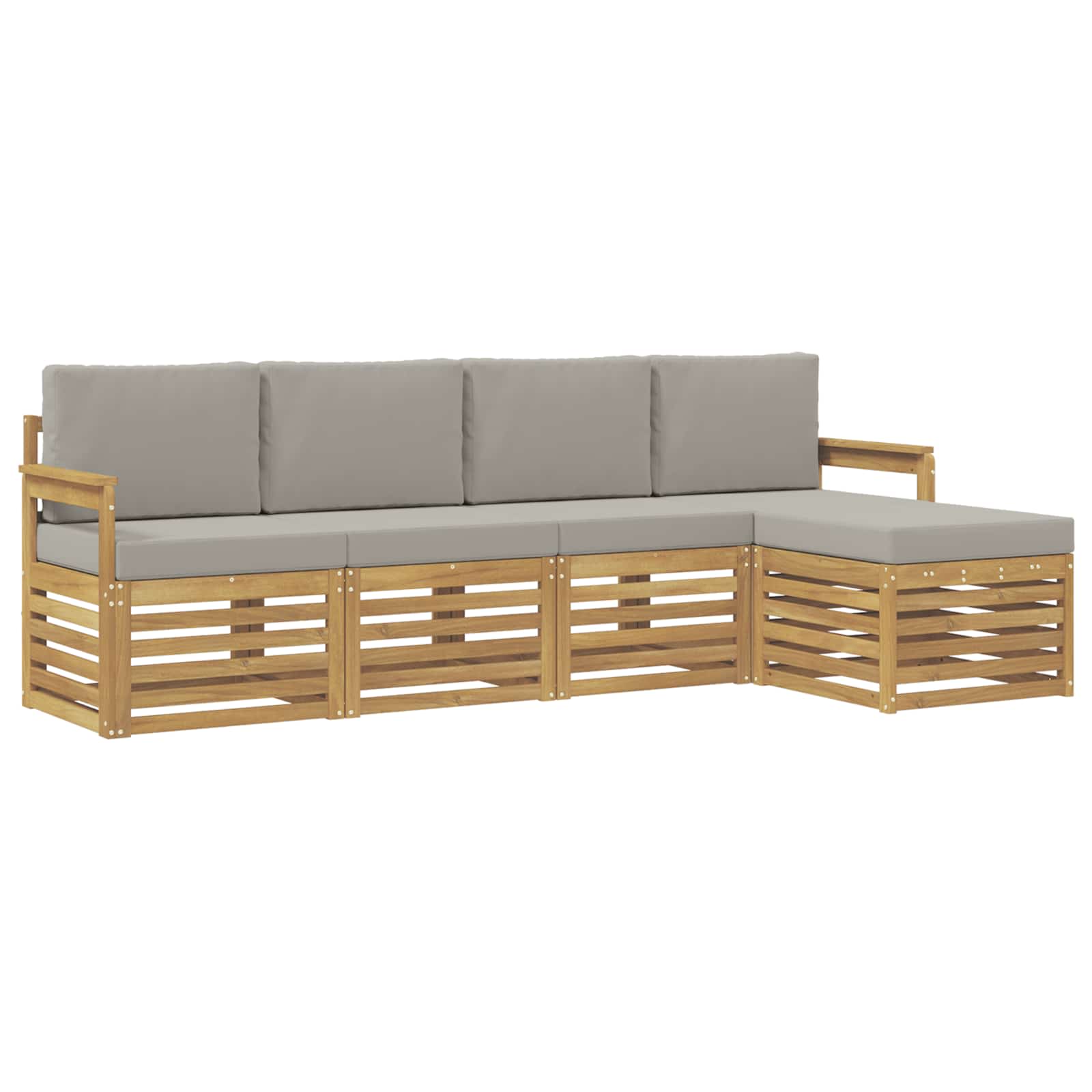 Set vanjskih sofa 5 pcs Bijela i svjetlosiva
