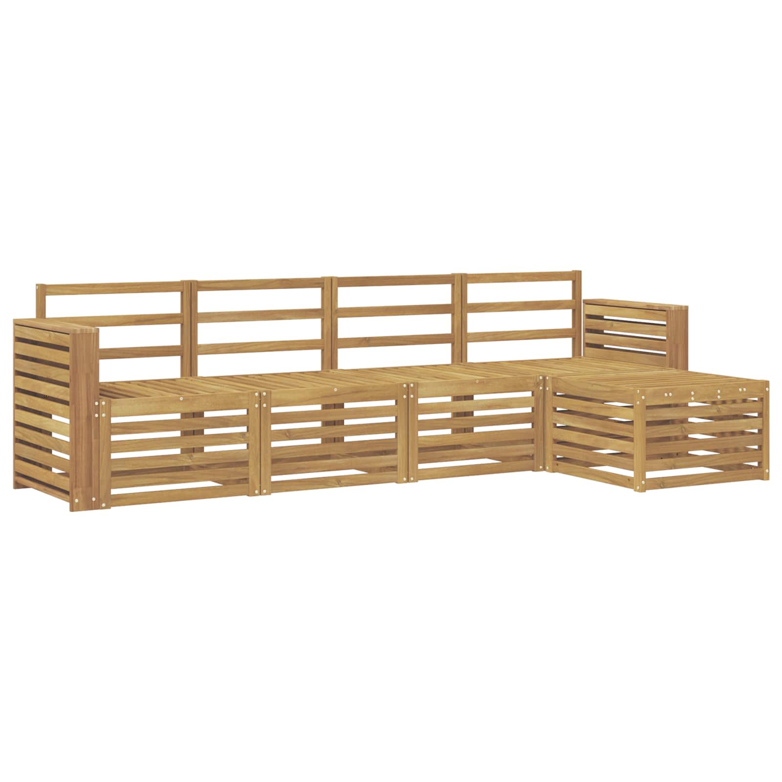 Set vanjskih sofa 5 pcs Bijela 257 x 122,5 x 73 cm
