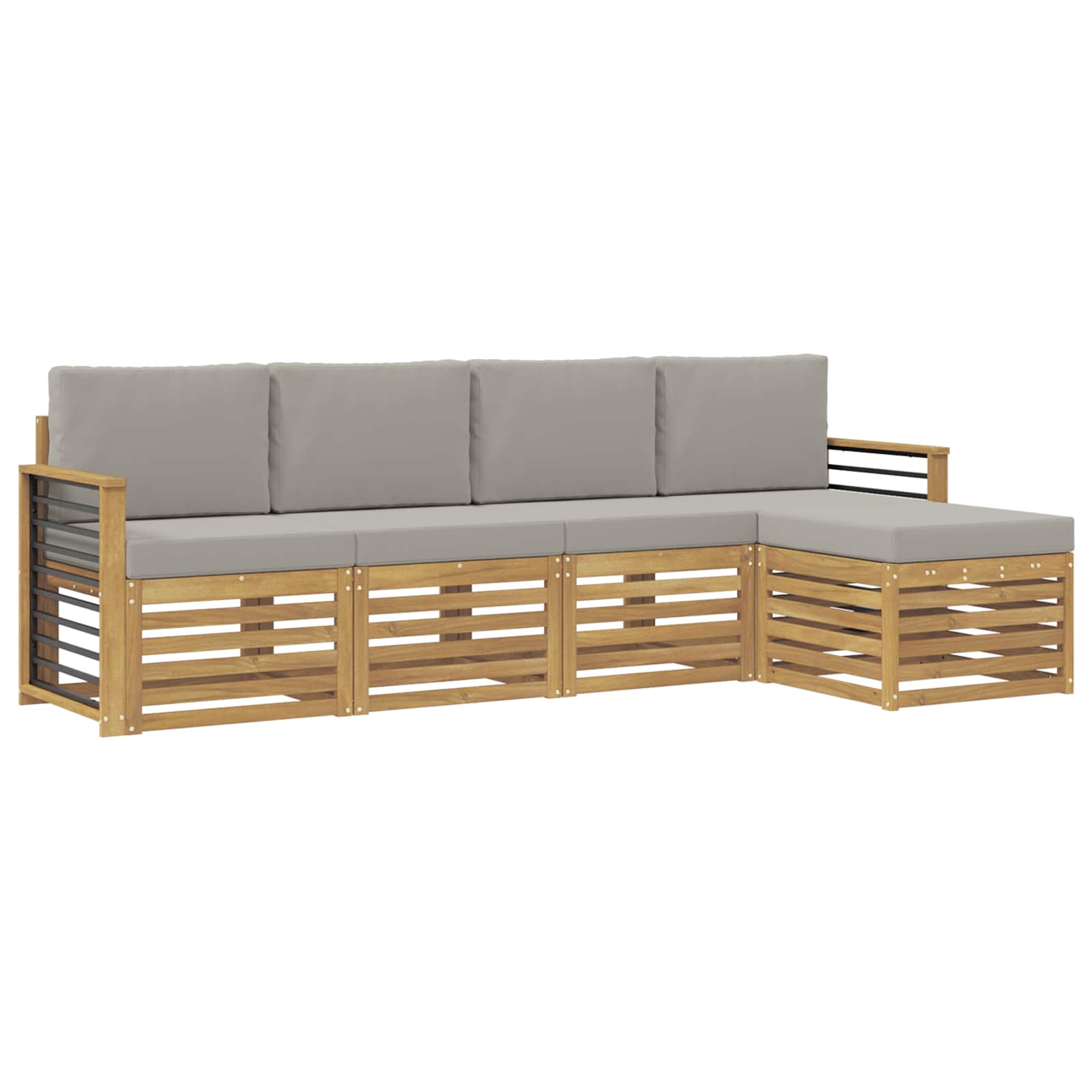 Set vanjskih sofa 5 pcs Bijela i svjetlosiva