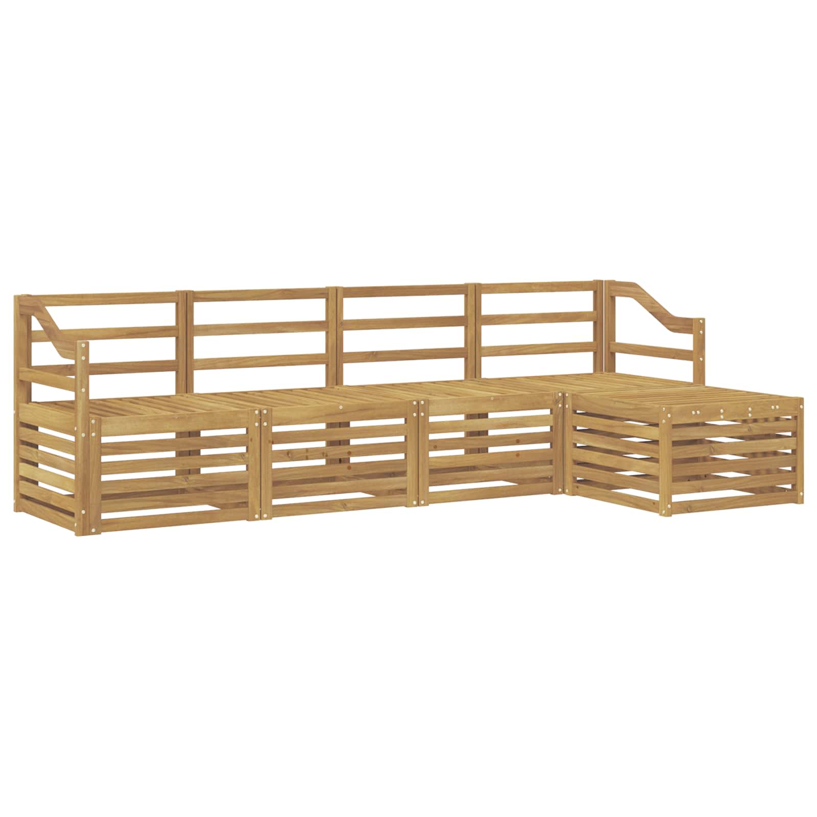 Set vanjskih sofa 5 pcs Bijela Čvrsto drvo akacije