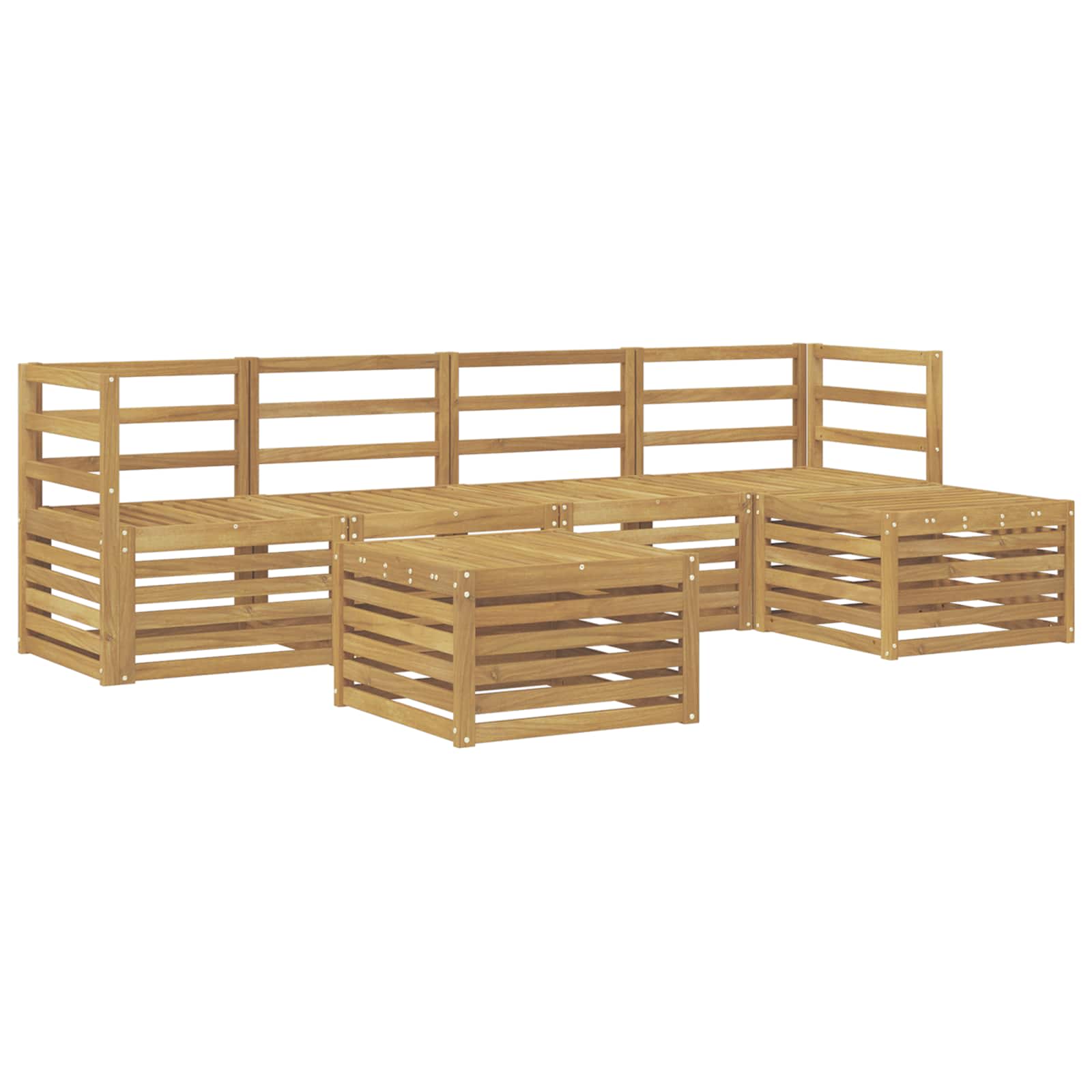 Set vanjskih sofa 6 pcs Bijela Čvrsto drvo akacije