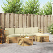Set vanjskih sofa 6 pcs Bijela i krem 59 x 59 x 37 cm Poliester