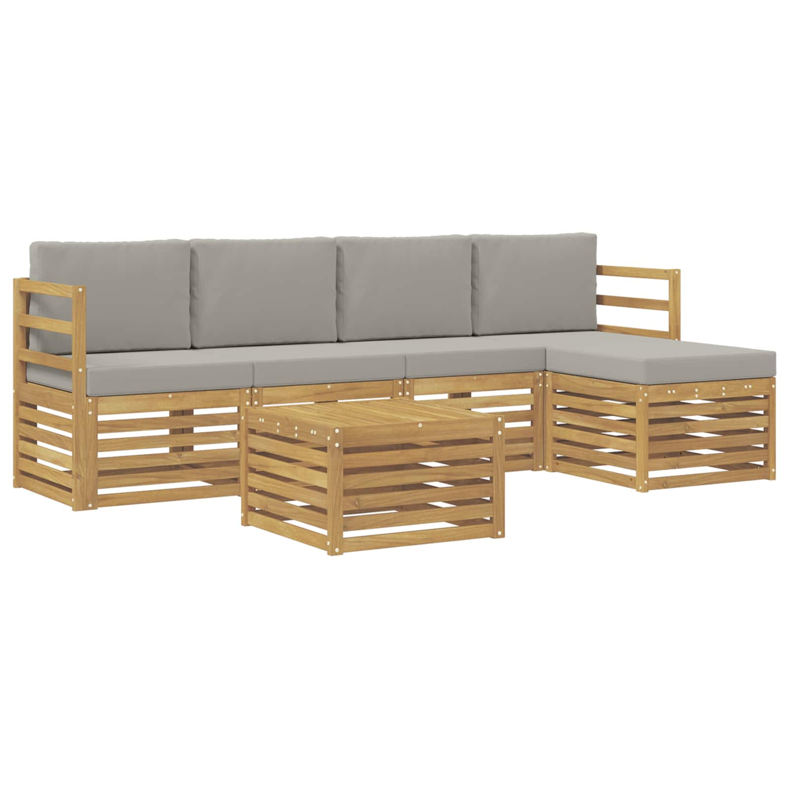 Set vanjskih sofa 6 pcs Bijela i svjetlosiva 59 x 59 x 37 cm
