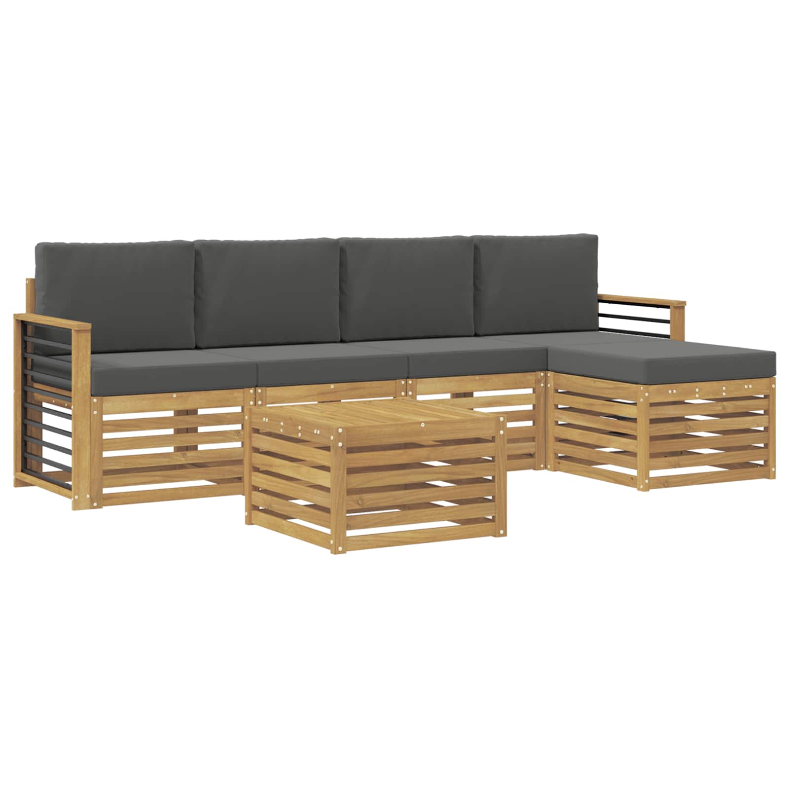 Set vanjskih sofa 6 pcs Bijela i antracit 59 x 59 x 37 cm