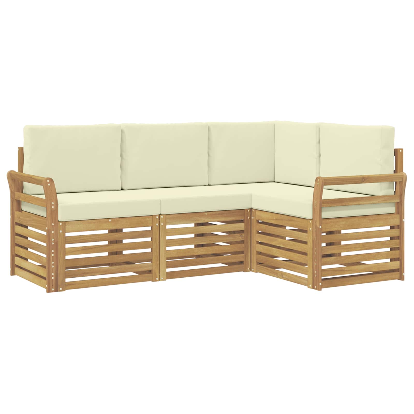 Setovi sofa 4 pcs Bijela i krem 190 x 130,5 x 73 cm Poliester