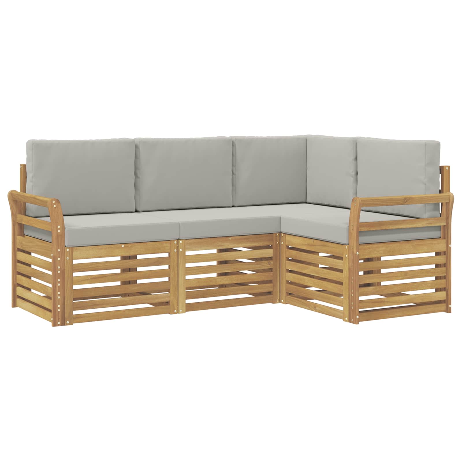 Setovi sofa 4 pcs Bijela i svjetlosiva 190 x 130,5 x 73 cm