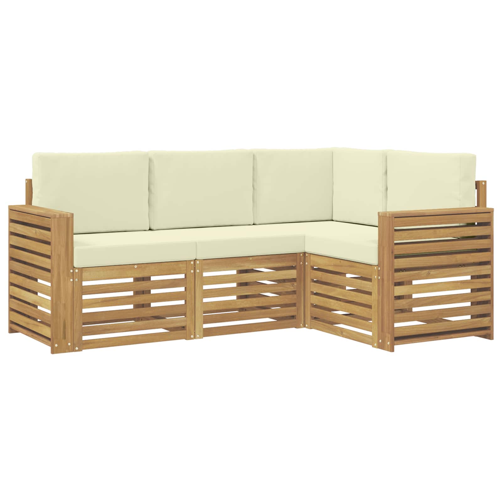 Setovi sofa 4 pcs Bijela i krem 191 x 132,5 x 73 cm Poliester