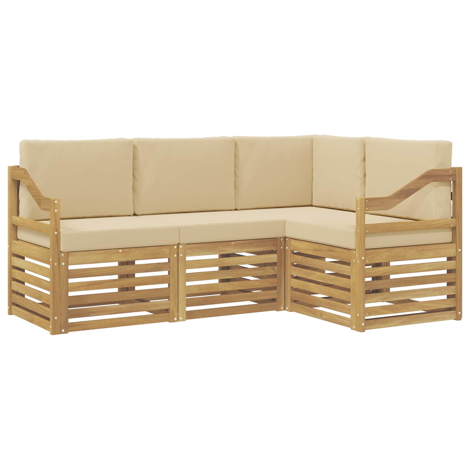 Setovi sofa 4 pcs Bijela i bež 185,5 x 126,5 x 73 cm Poliester