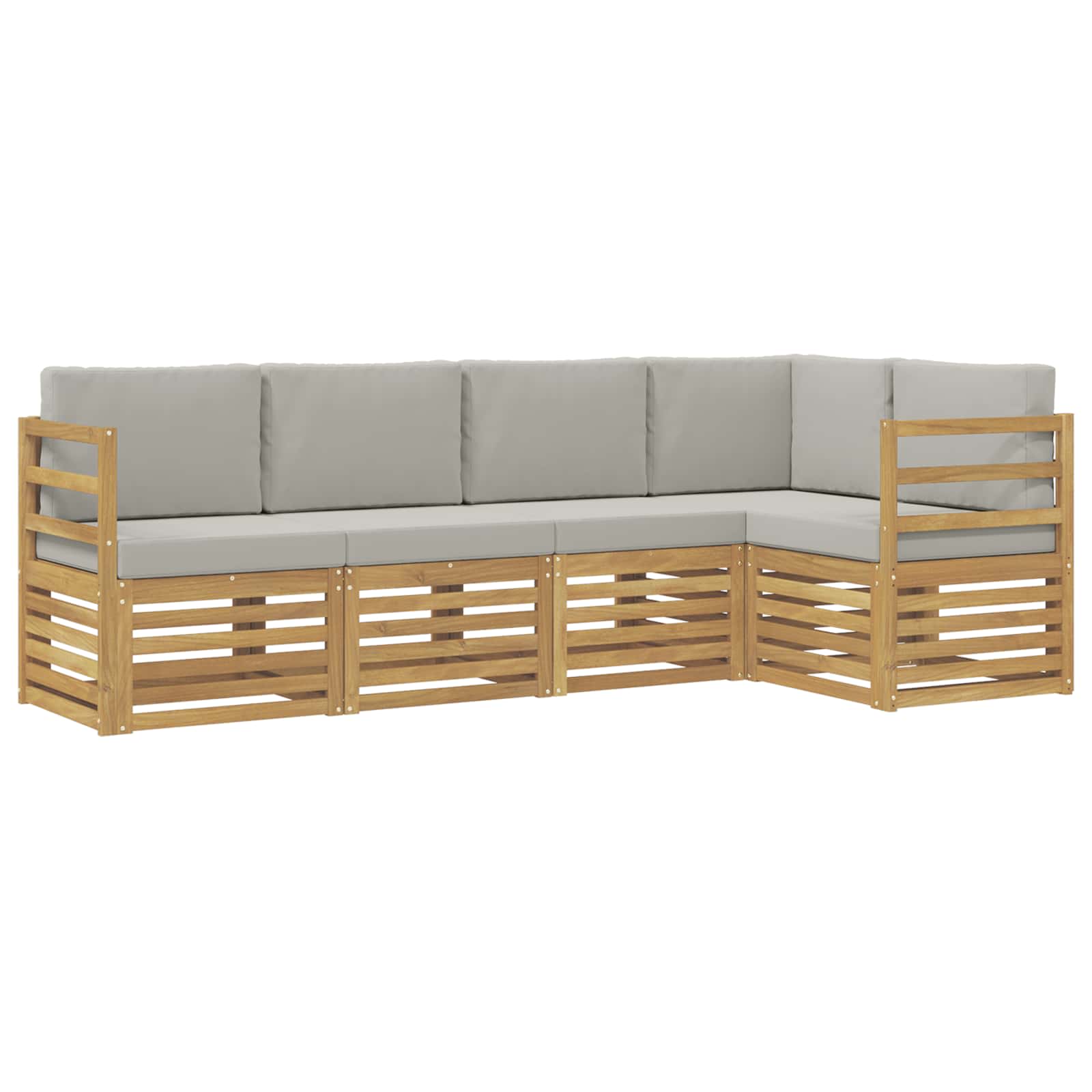 Set vanjskih sofa 5 pcs Bijela i svjetlosiva