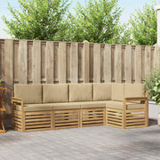 Set vanjskih sofa 5 pcs Bijela i bež 247 x 128,5 x 73 cm
