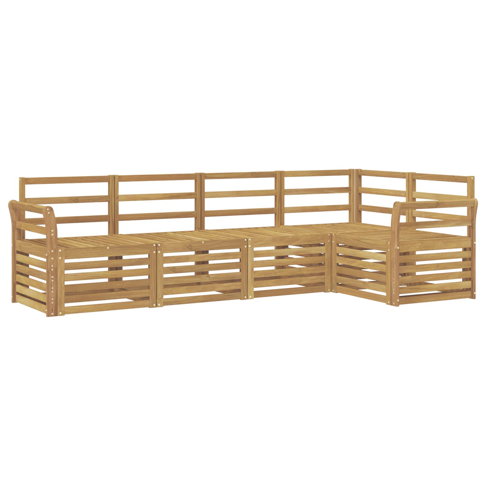 Set vanjskih sofa 5 pcs Bijela 249 x 130,5 x 73 cm