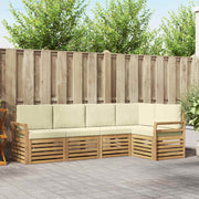 Set vanjskih sofa 5 pcs Bijela i krem 249 x 130,5 x 73 cm