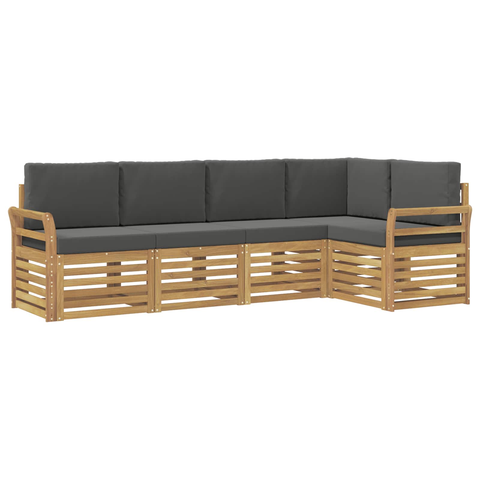 Set vanjskih sofa 5 pcs Bijela i antracit 249 x 130,5 x 73 cm