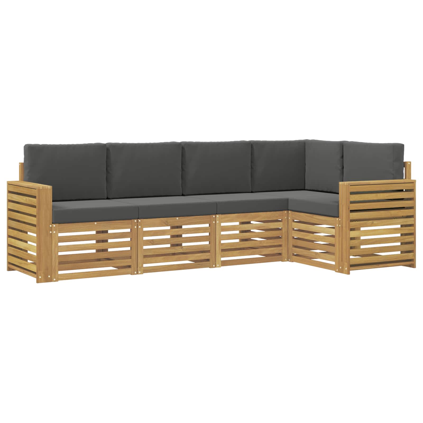 Set vanjskih sofa 5 pcs Bijela i antracit 251 x 132,5 x 73 cm