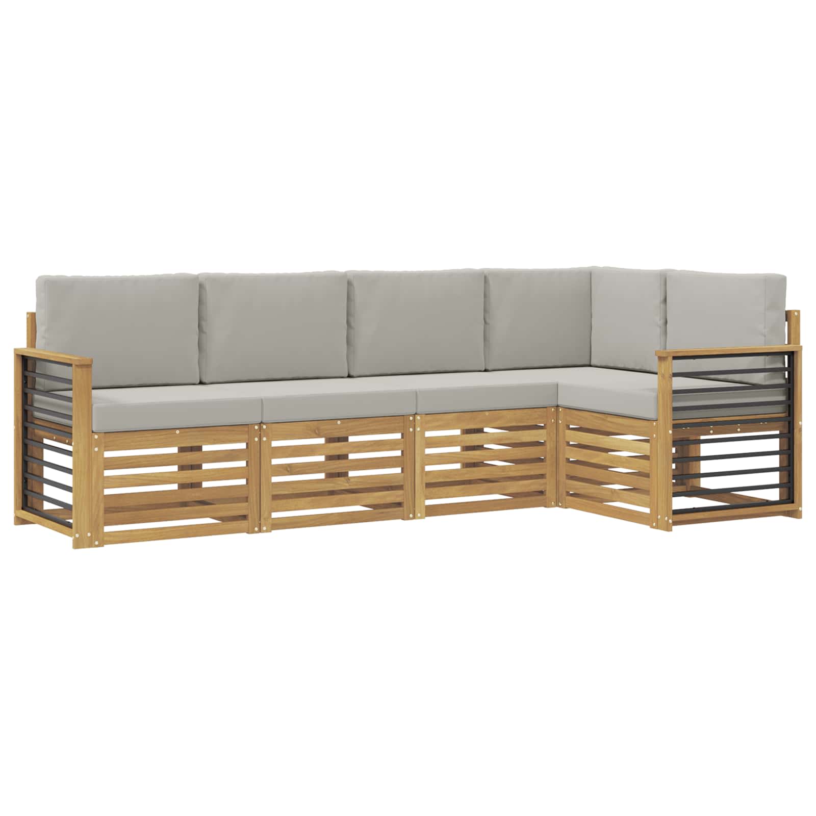 Set vanjskih sofa 5 pcs Bijela i svjetlosiva