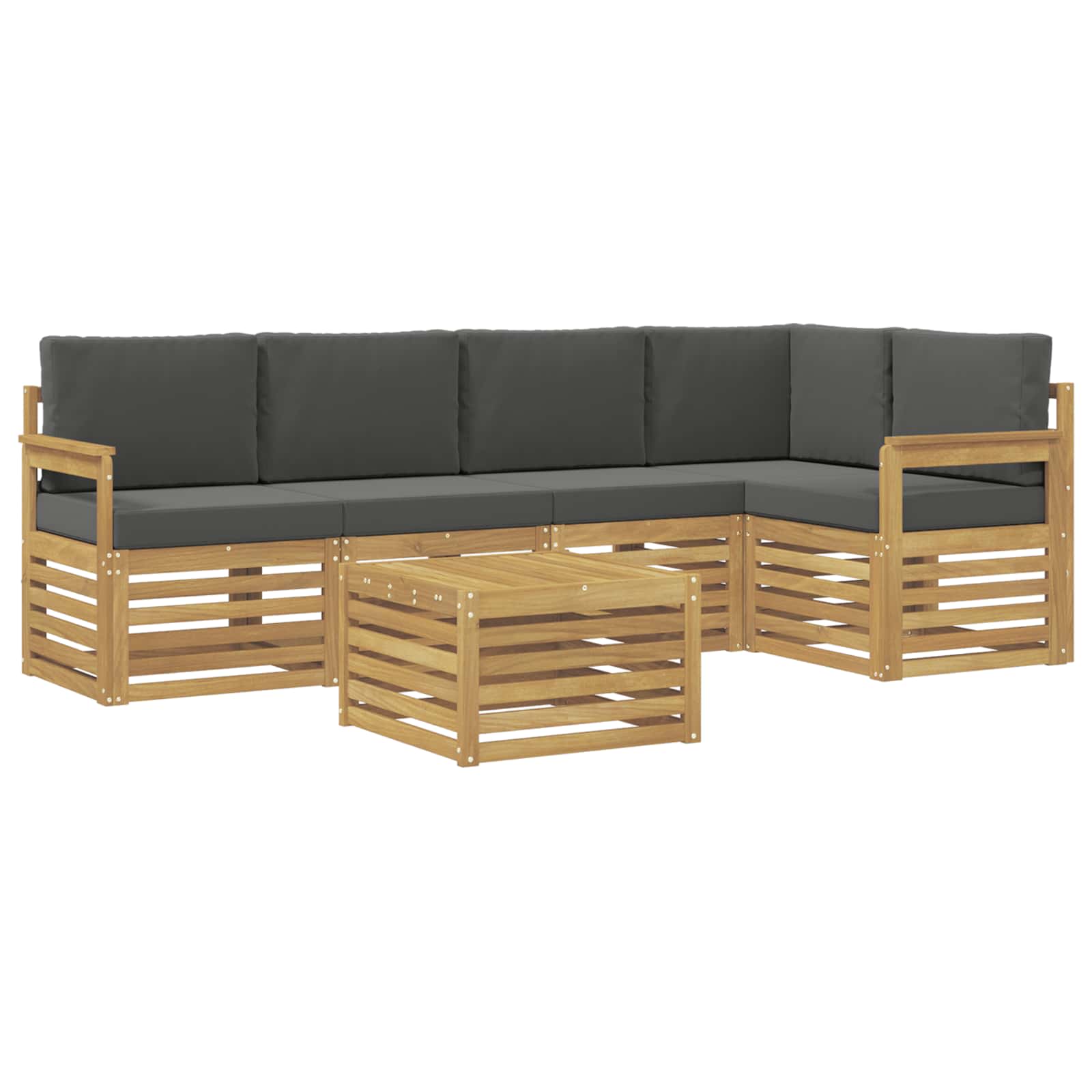 Set vanjskih sofa 6 pcs Bijela i antracit 59 x 59 x 37 cm