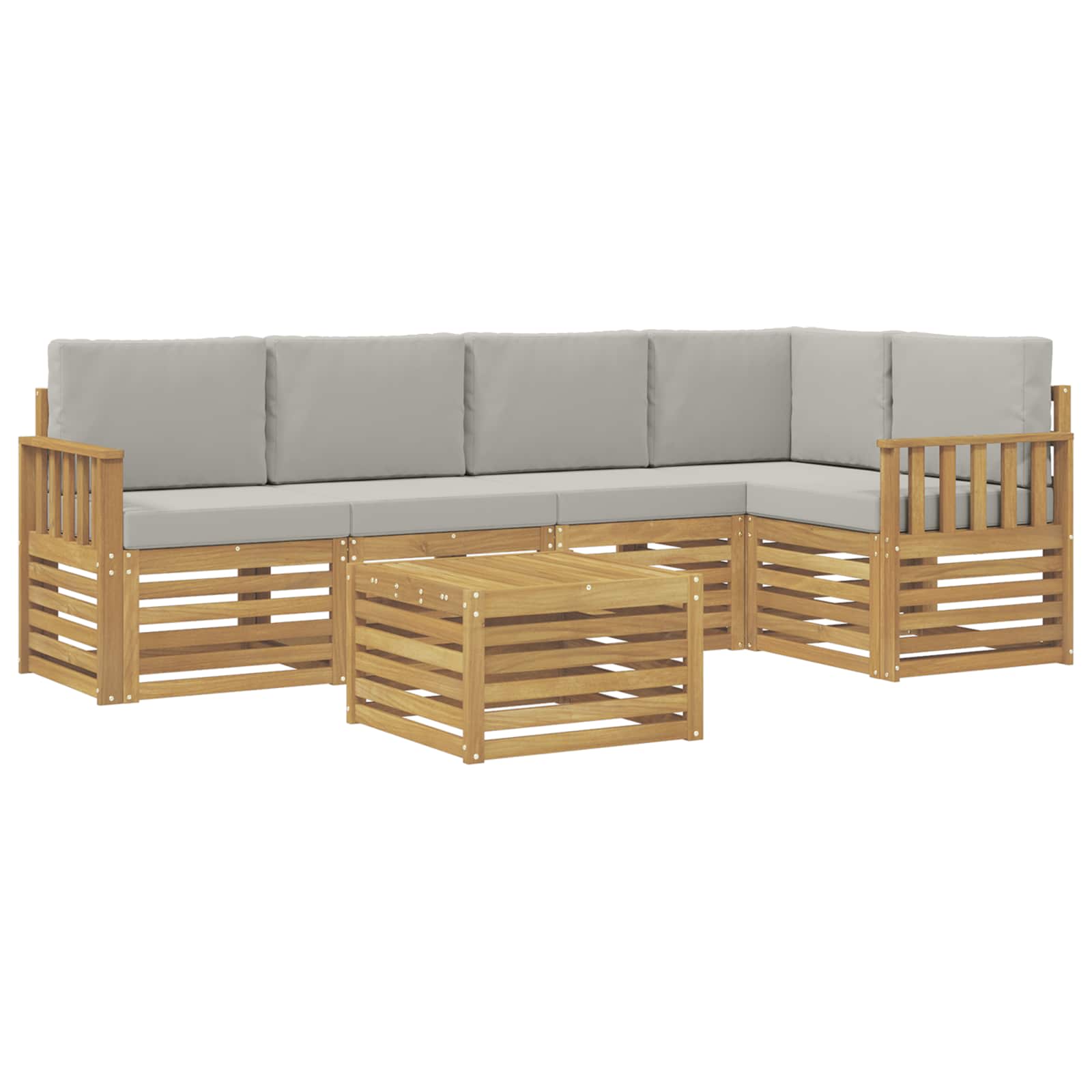 Set vanjskih sofa 6 pcs Bijela i svjetlosiva 59 x 59 x 37 cm