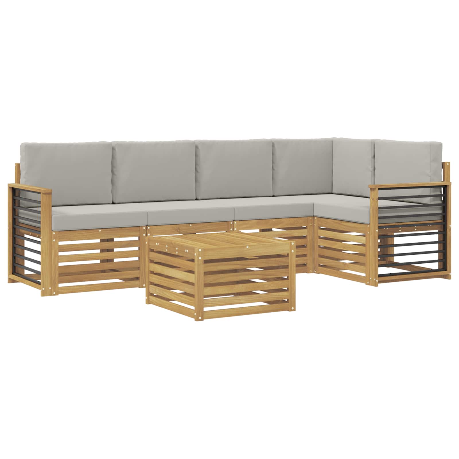 Set vanjskih sofa 6 pcs Bijela i svjetlosiva 59 x 59 x 37 cm