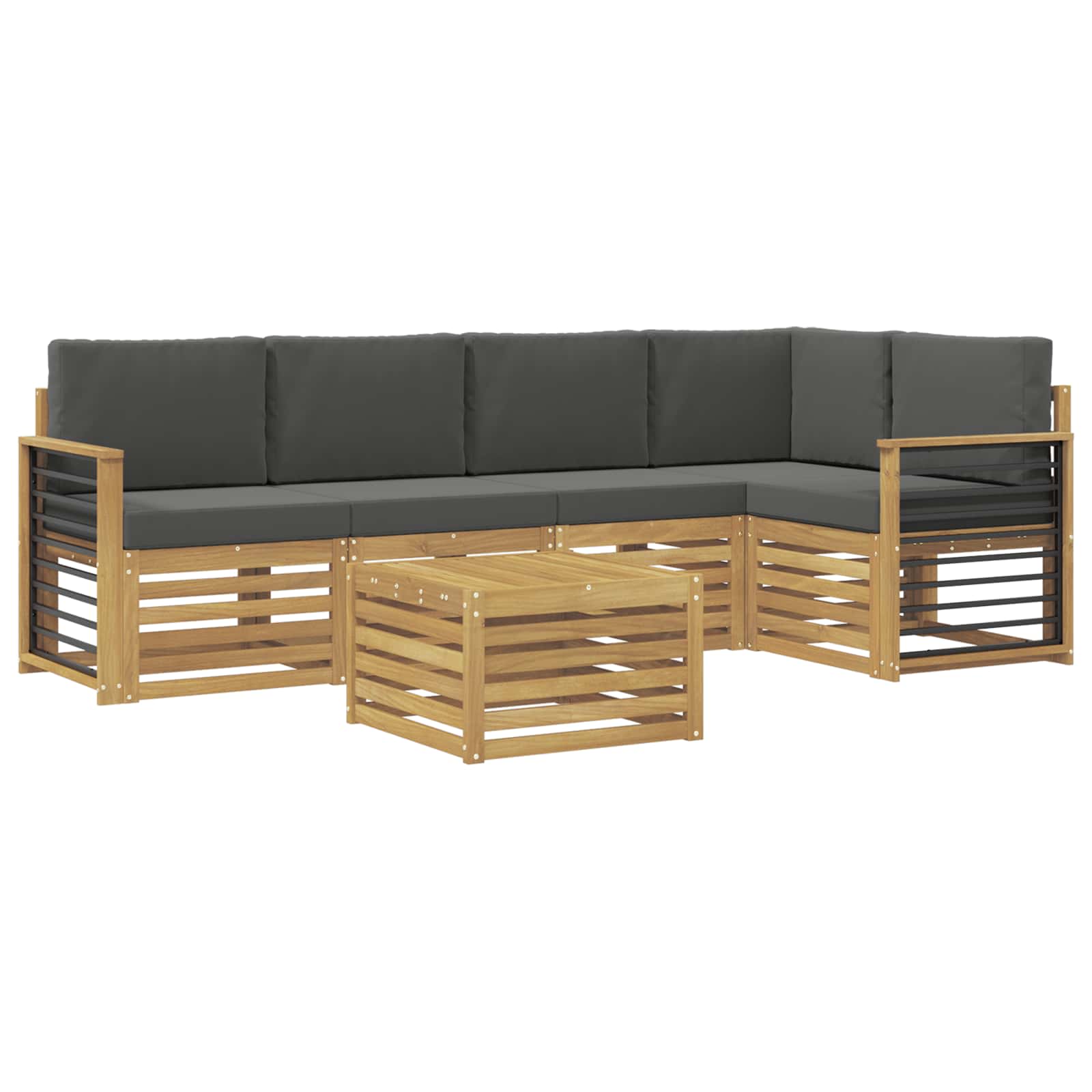 Set vanjskih sofa 6 pcs Bijela i antracit 59 x 59 x 37 cm