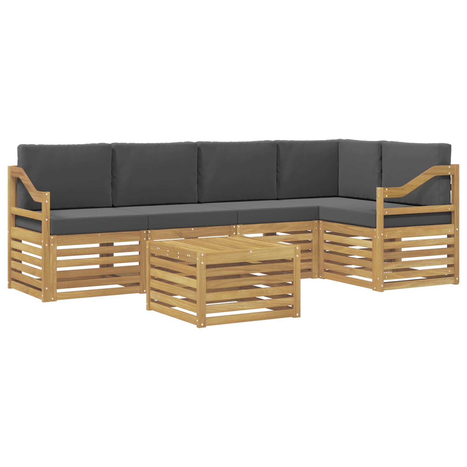 Set vanjskih sofa 6 pcs Bijela i antracit 59 x 59 x 37 cm