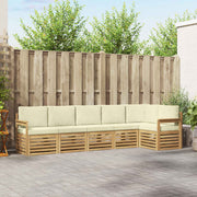 Set vanjskih sofa 6 pcs Bijela i krem 306 x 128,5 x 73 cm