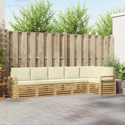 Set vanjskih sofa 6 pcs Bijela i krem 308 x 130,5 x 73 cm