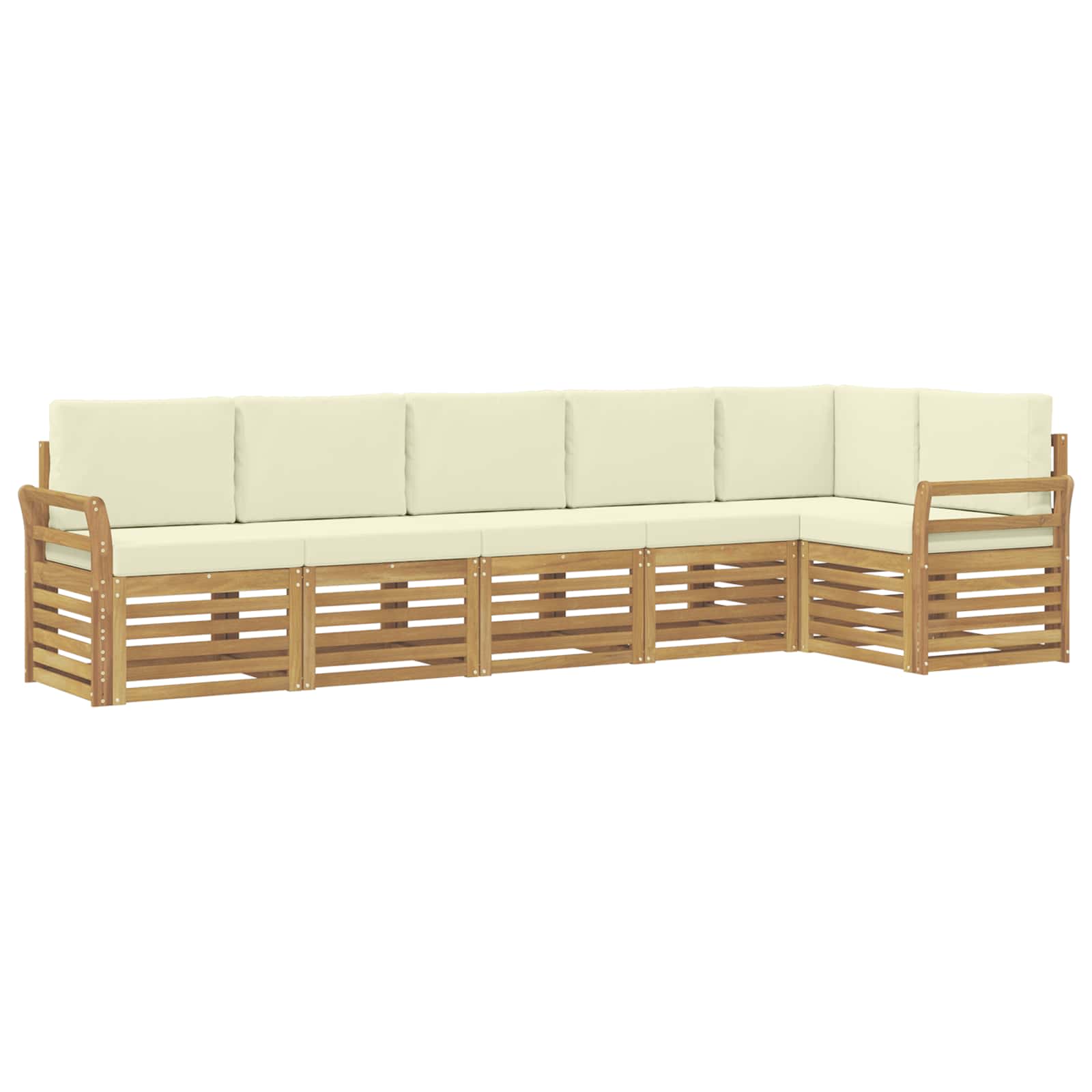Set vanjskih sofa 6 pcs Bijela i krem 308 x 130,5 x 73 cm