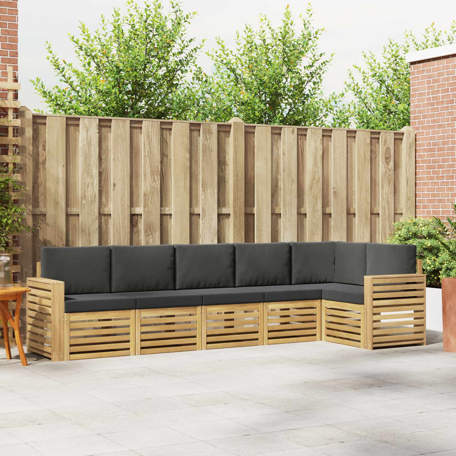 Set vanjskih sofa 6 pcs Bijela i antracit 310 x 132,5 x 73 cm