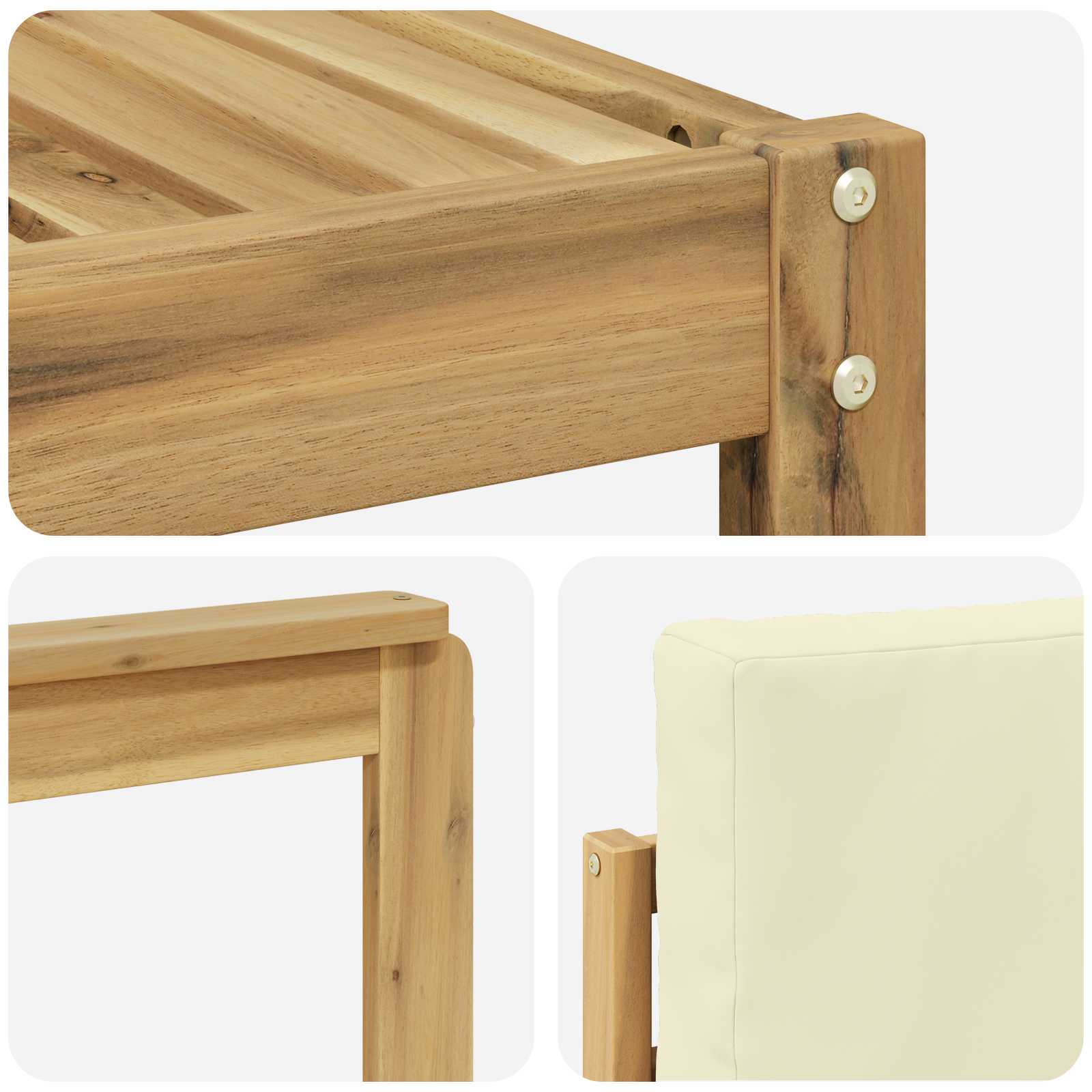 Set vanjskih sofa 7 pcs Bijela i krem 59 x 59 x 37 cm Poliester