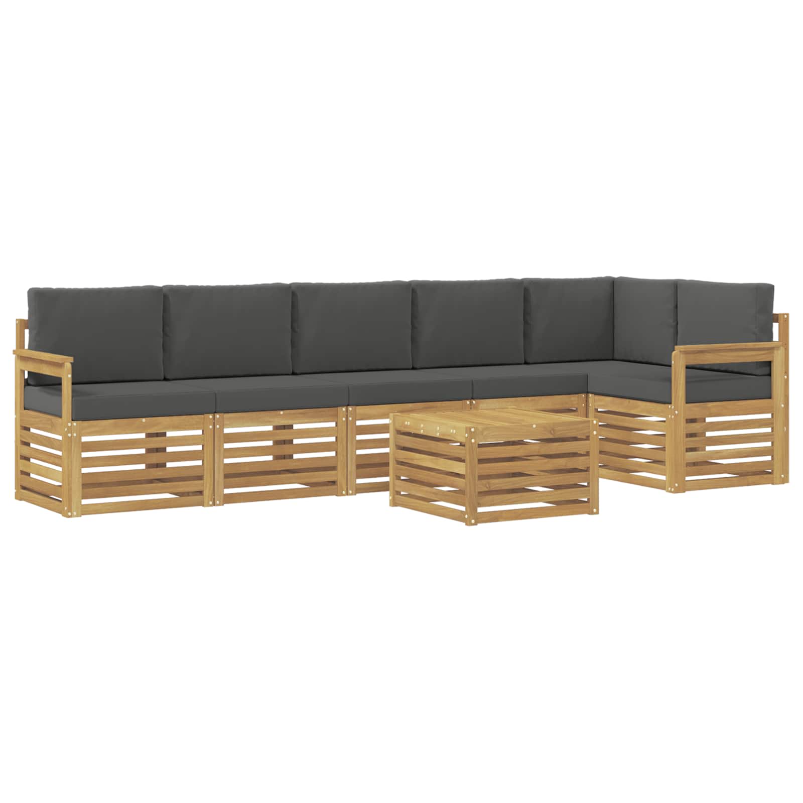 Set vanjskih sofa 7 pcs Bijela i antracit 59 x 59 x 37 cm