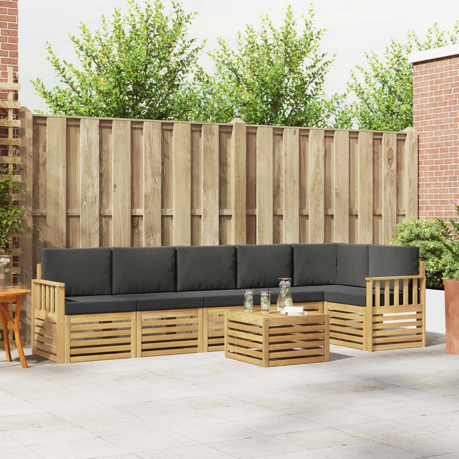 Set vanjskih sofa 7 pcs Bijela i antracit 59 x 59 x 37 cm
