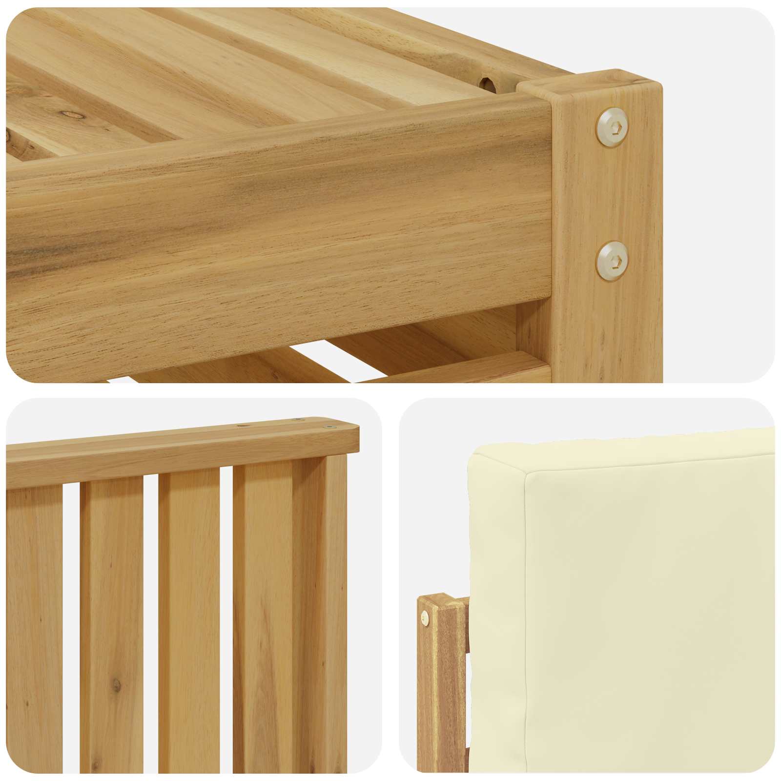 Set vanjskih sofa 7 pcs Bijela i krem 59 x 59 x 37 cm Poliester