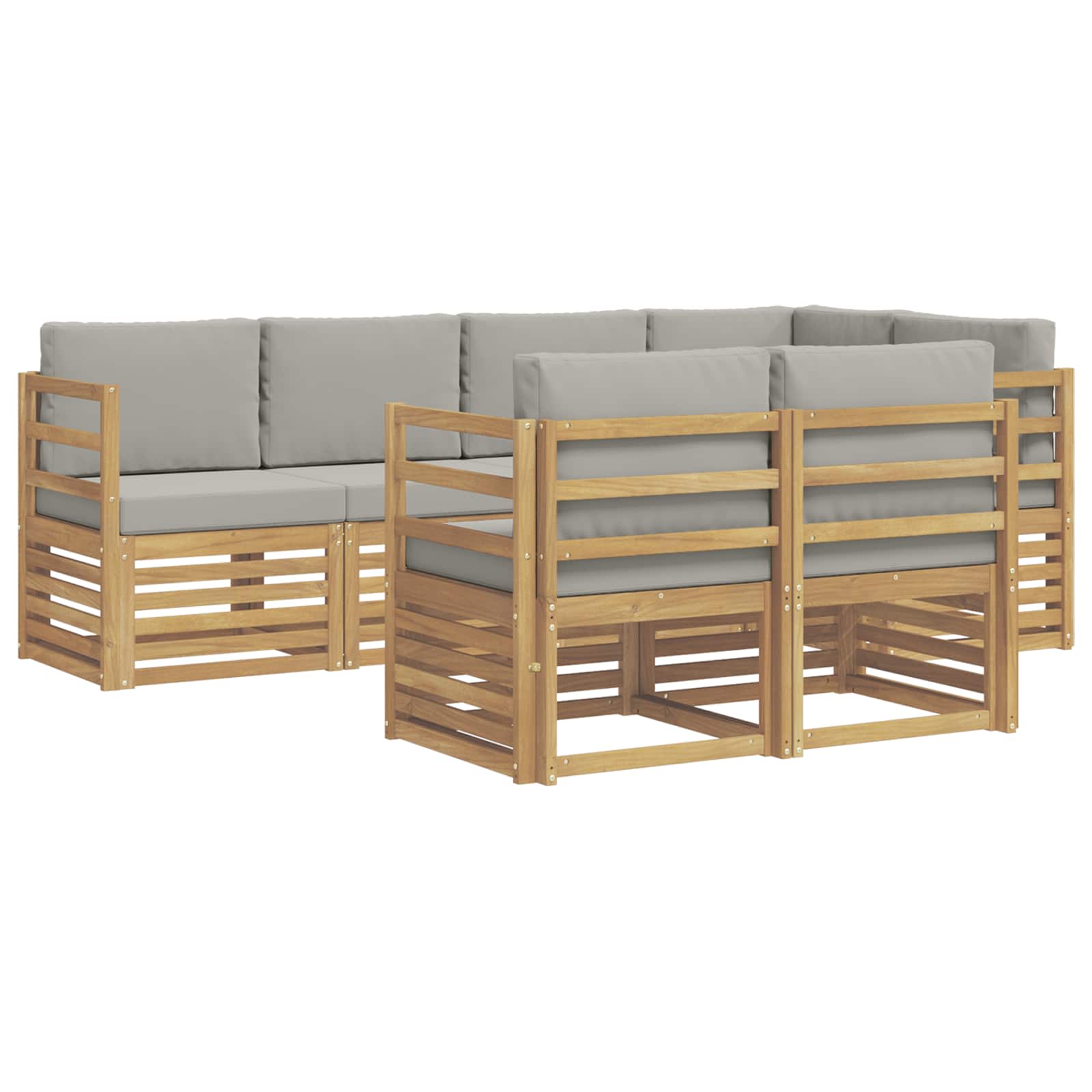 Set vanjskih sofa 7 pcs Bijela i svjetlosiva