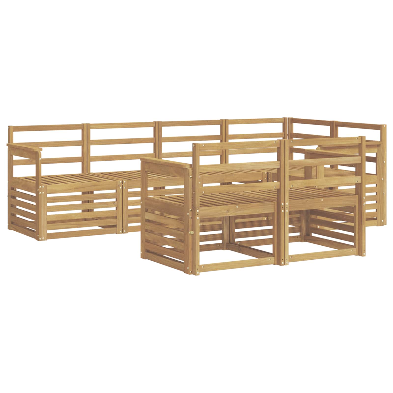 Set vanjskih sofa 7 pcs Bijela 247 x 128,5 x 73 cm