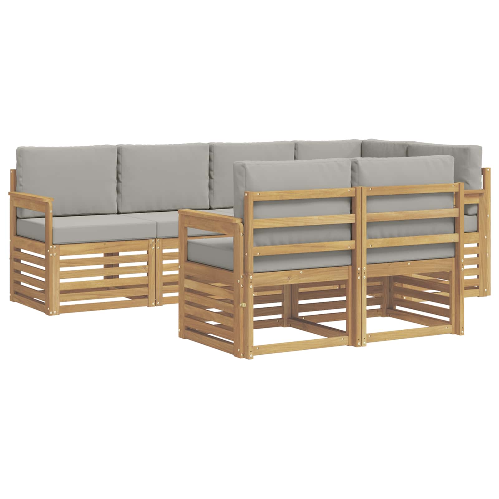 Set vanjskih sofa 7 pcs Bijela i svjetlosiva