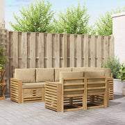 Set vanjskih sofa 7 pcs Bijela i bež 251 x 132,5 x 73 cm