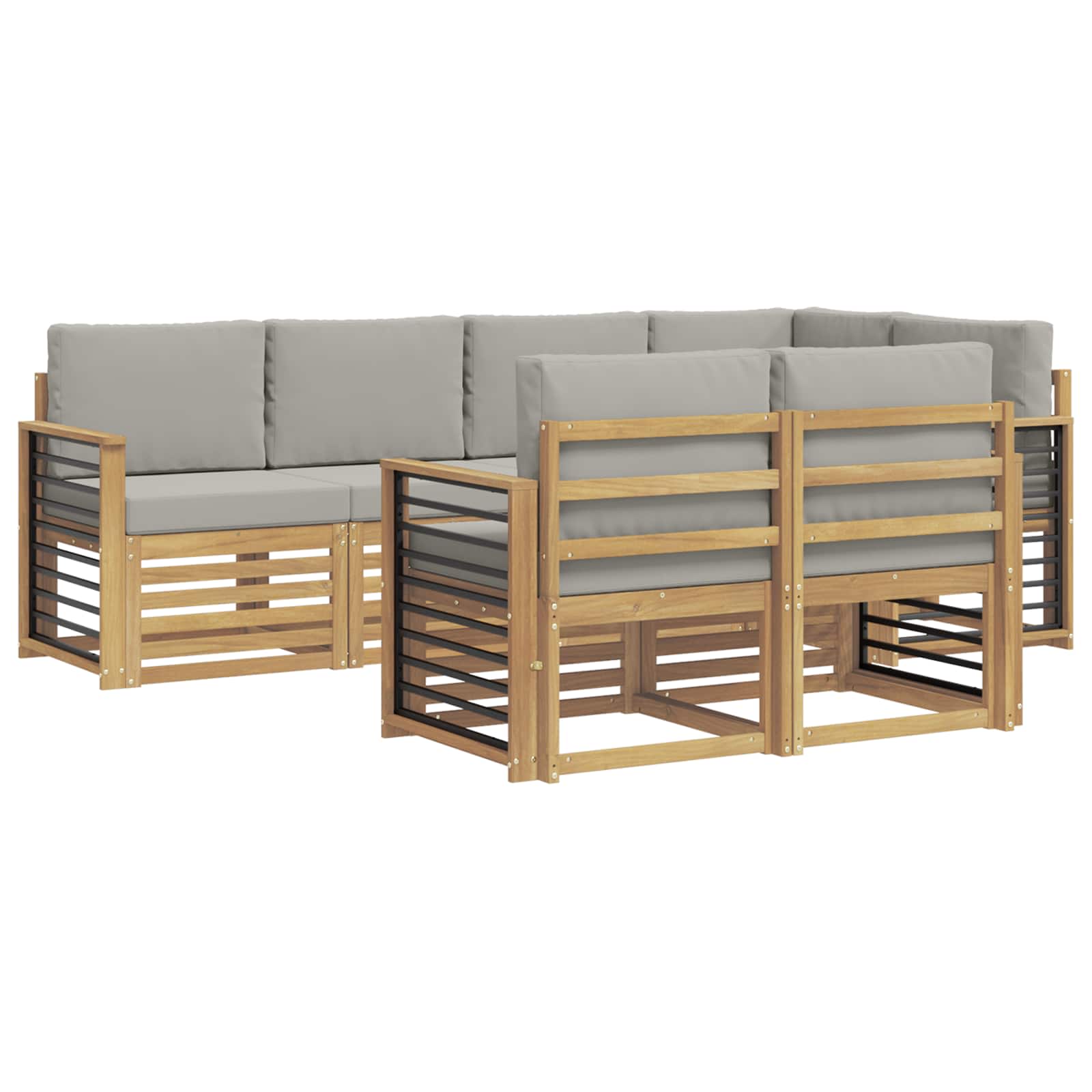 Set vanjskih sofa 7 pcs Bijela i svjetlosiva