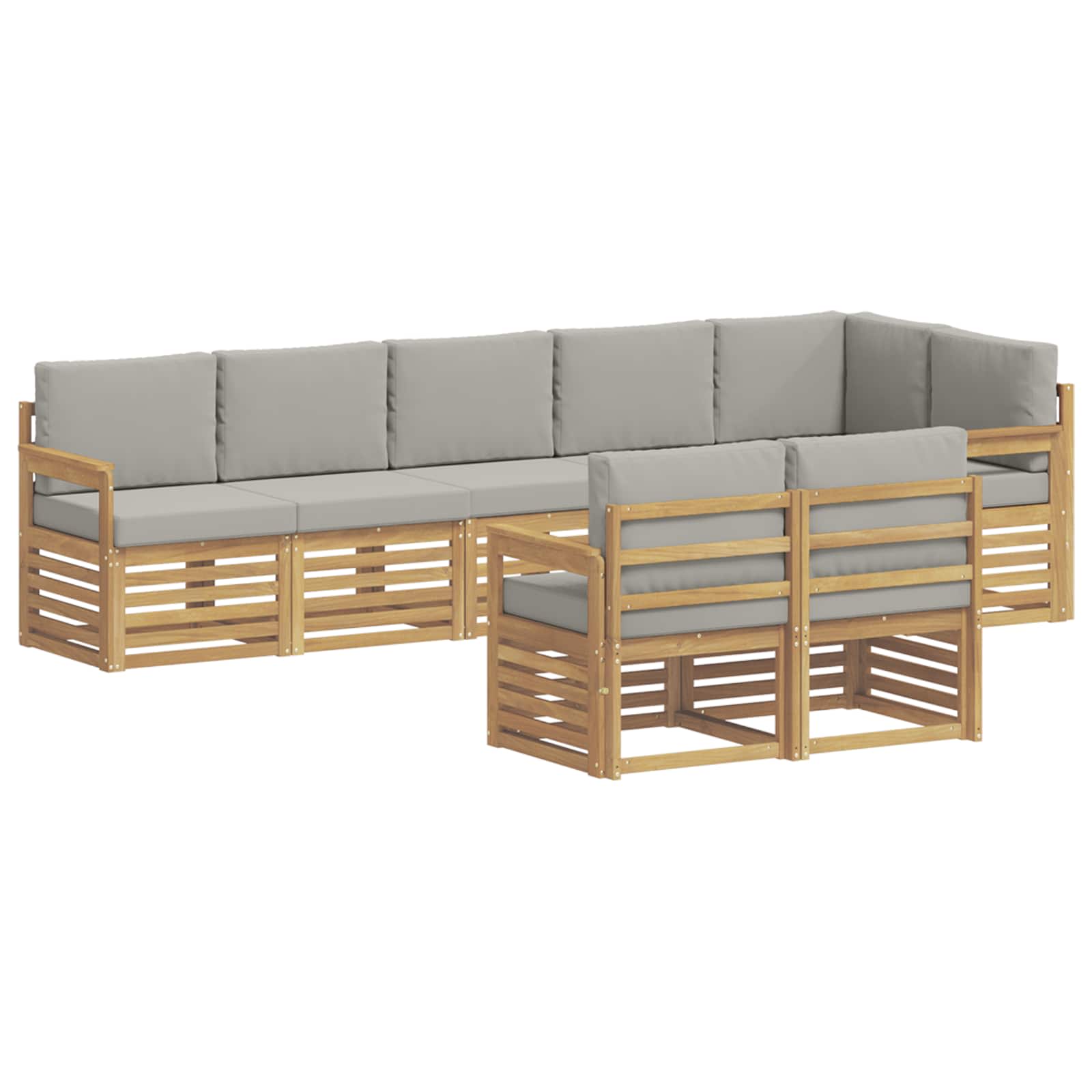 Set vanjskih sofa 8 pcs Bijela i svjetlosiva