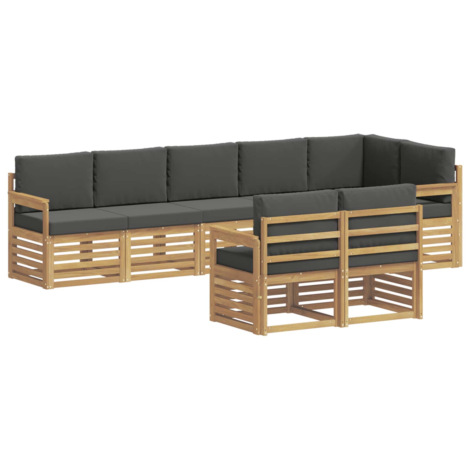 Set vanjskih sofa 8 pcs Bijela i antracit 306 x 128,5 x 73 cm