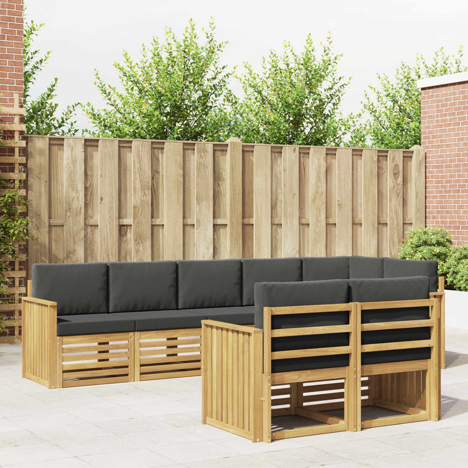 Set vanjskih sofa 8 pcs Bijela i antracit 306 x 128,5 x 73 cm