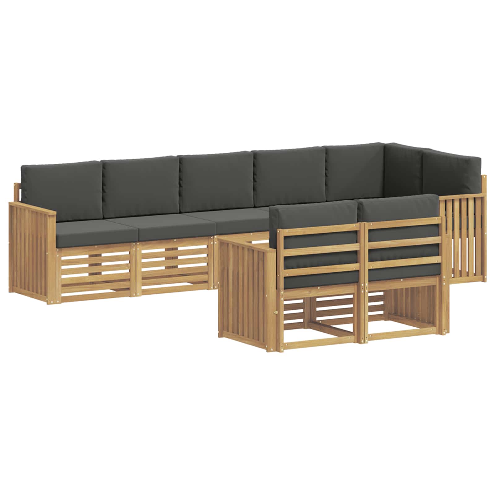 Set vanjskih sofa 8 pcs Bijela i antracit 306 x 128,5 x 73 cm