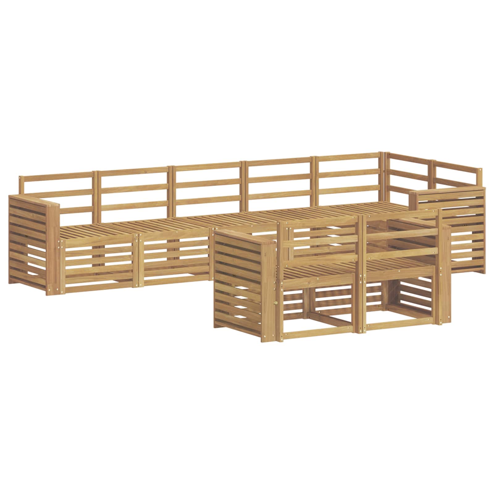 Set vanjskih sofa 8 pcs Bijela 310 x 132,5 x 73 cm