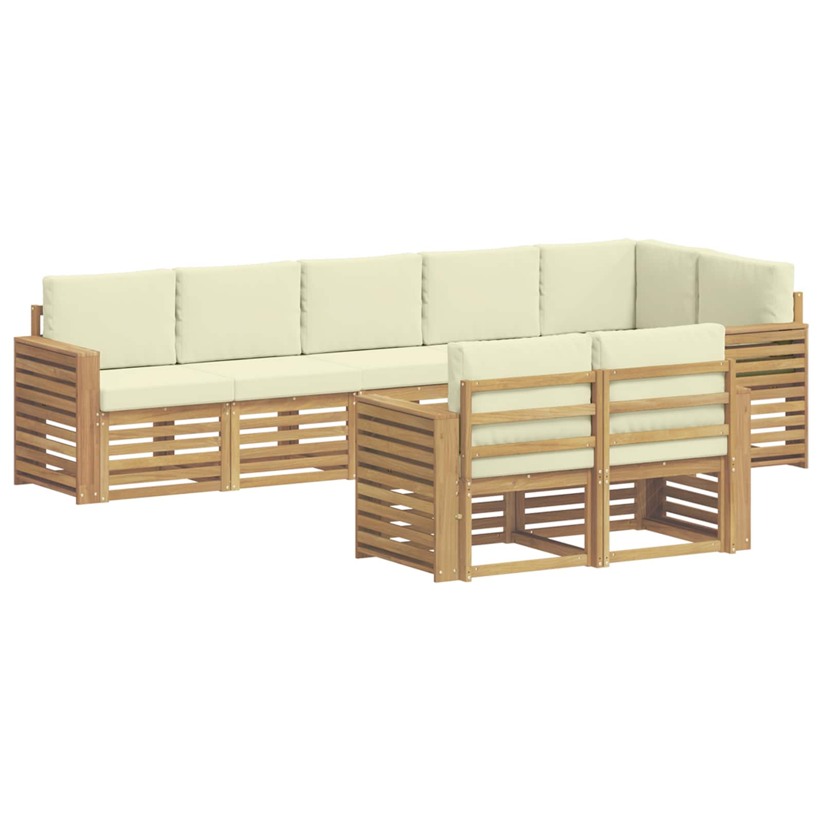 Set vanjskih sofa 8 pcs Bijela i krem 310 x 132,5 x 73 cm