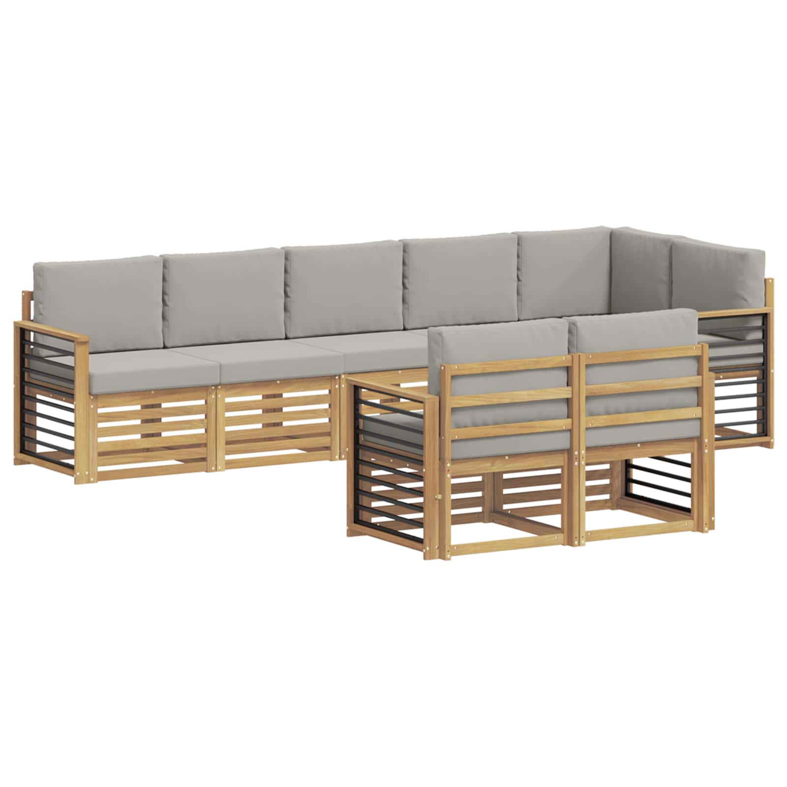 Set vanjskih sofa 8 pcs Bijela i svjetlosiva