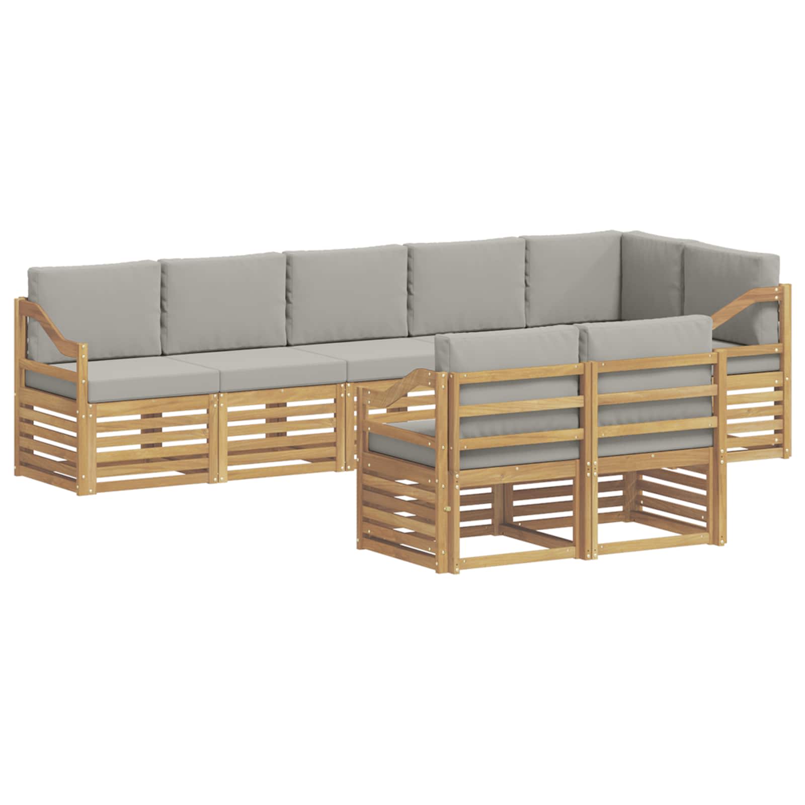 Set vanjskih sofa 8 pcs Bijela i svjetlosiva