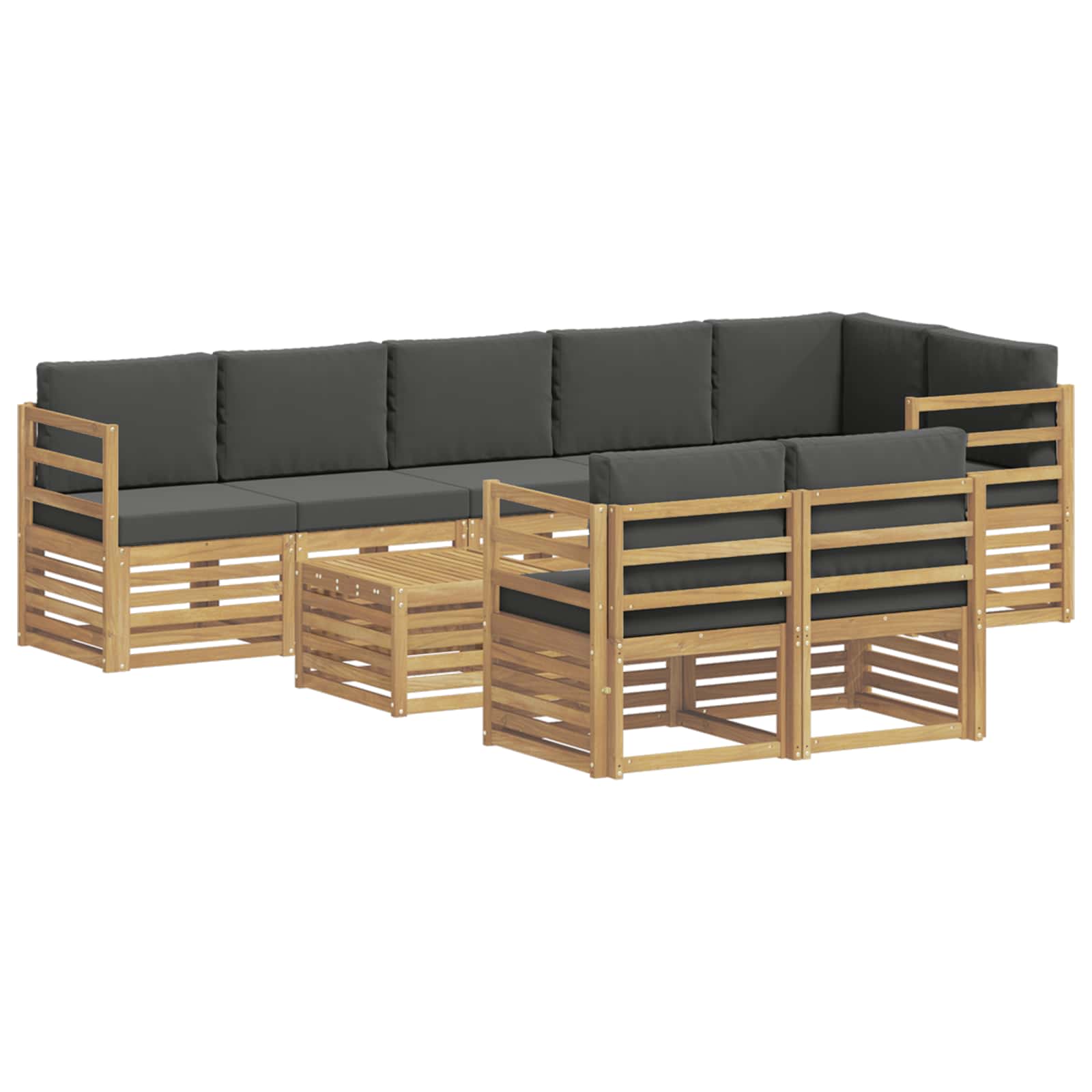 Set vanjskih sofa 8 pcs Bijela i antracit 59 x 59 x 37 cm