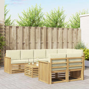 Set vanjskih sofa 9 pcs Bijela i krem 59 x 59 x 37 cm Poliester