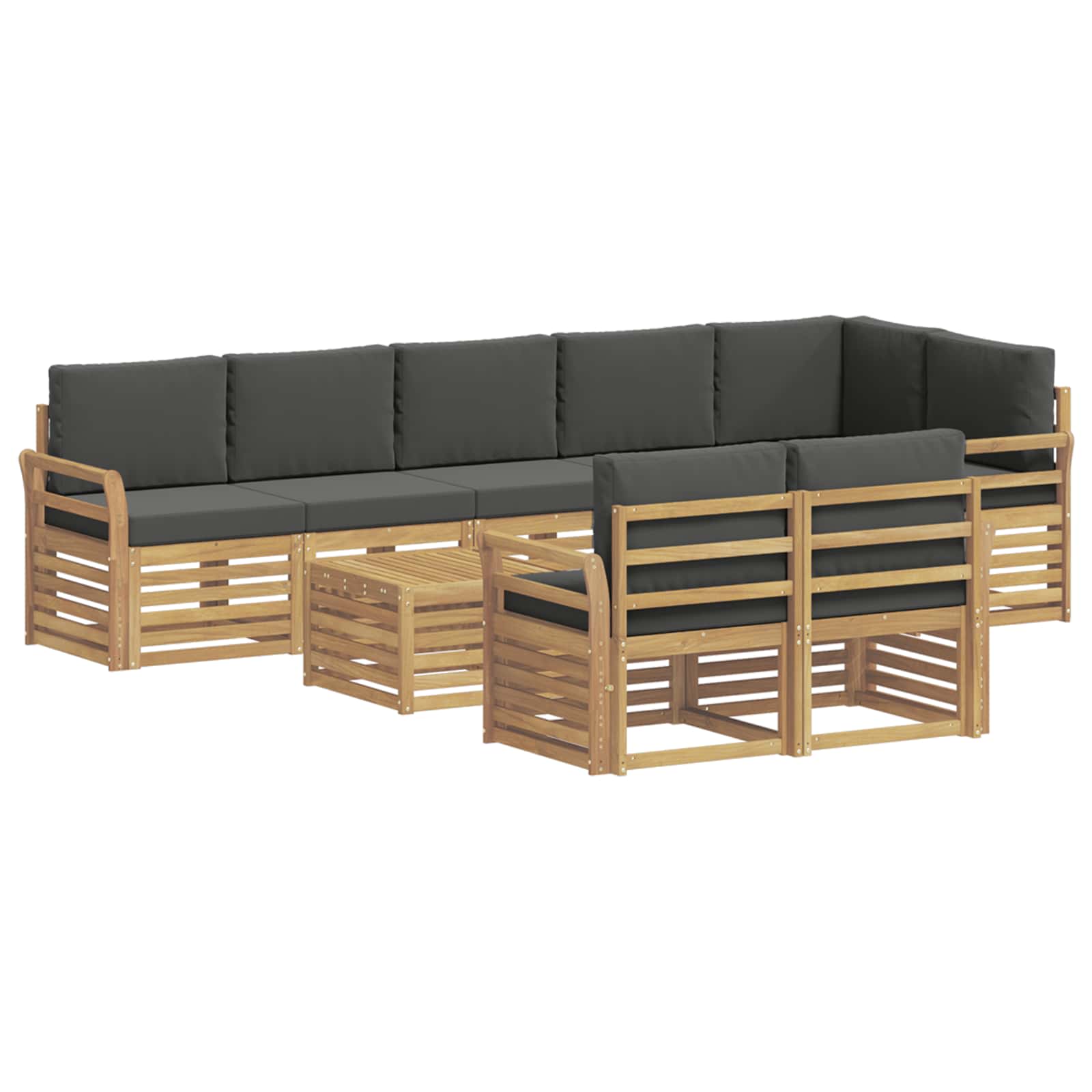 Set vanjskih sofa 9 pcs Bijela i antracit 59 x 59 x 37 cm