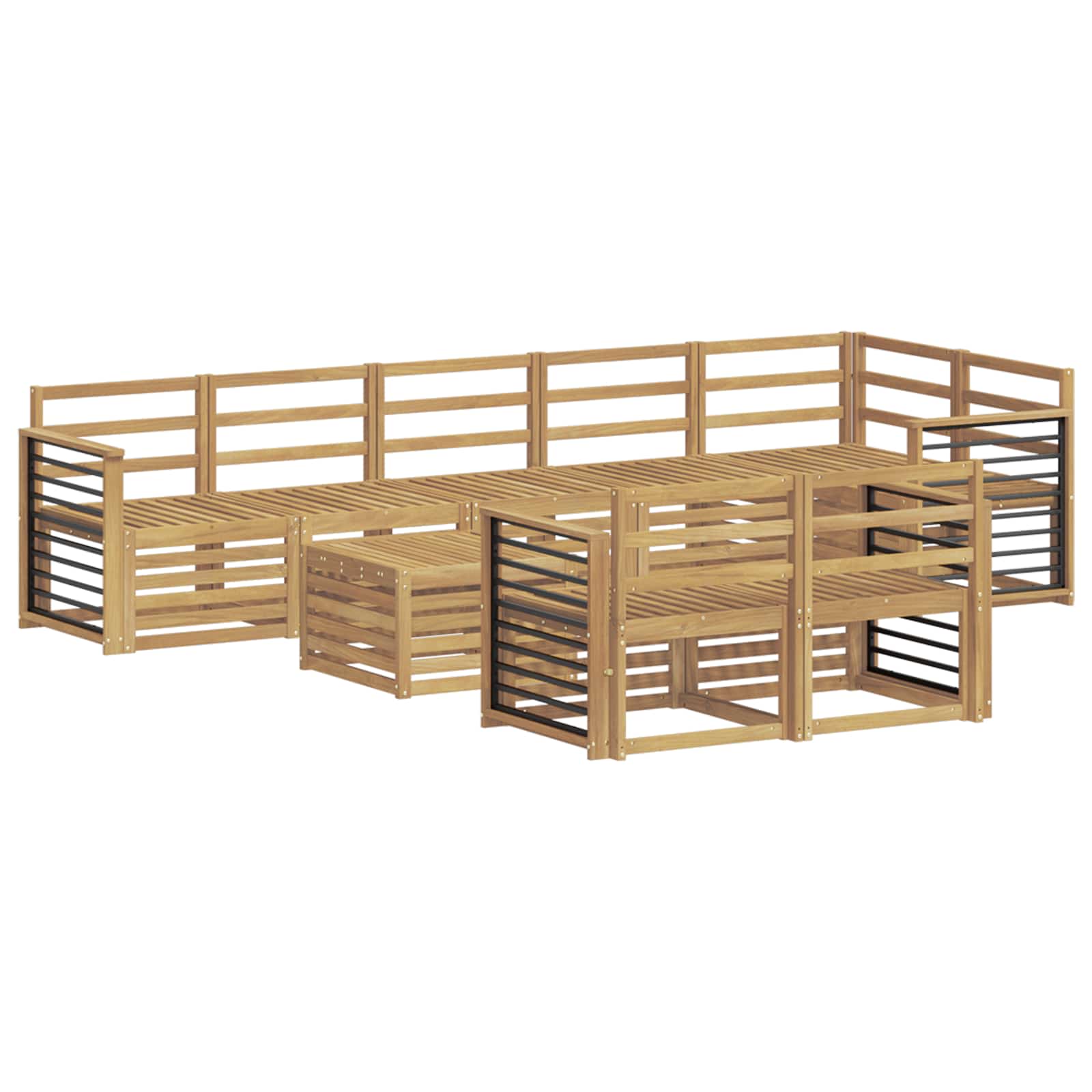 Set vanjskih sofa 9 pcs Bijela 59 x 59 x 37 cm